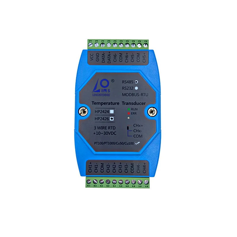 

Temperature acquisition transmitter three-wire platinum thermistor PT100PT1000Cu50Cu100 to RS485 isolation type