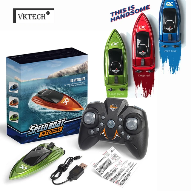 805 Mini RC Boat Radio Remote Controlled One-Button Shift Low Battery Warning Crash Resistant Waterproof RC Speedboat Model 1