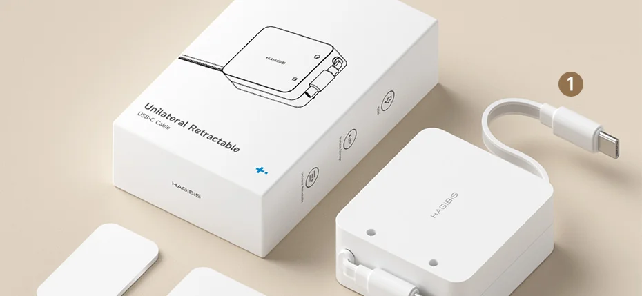 Unidirectional Retractable USB C Cable 100W Fast Charging