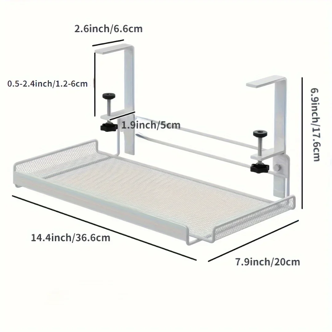 1 Table Bottom, Table Edge Cabinet Hanging, Hole Free Cable Management Computer, Storage Rack, Wire Organizer Under The