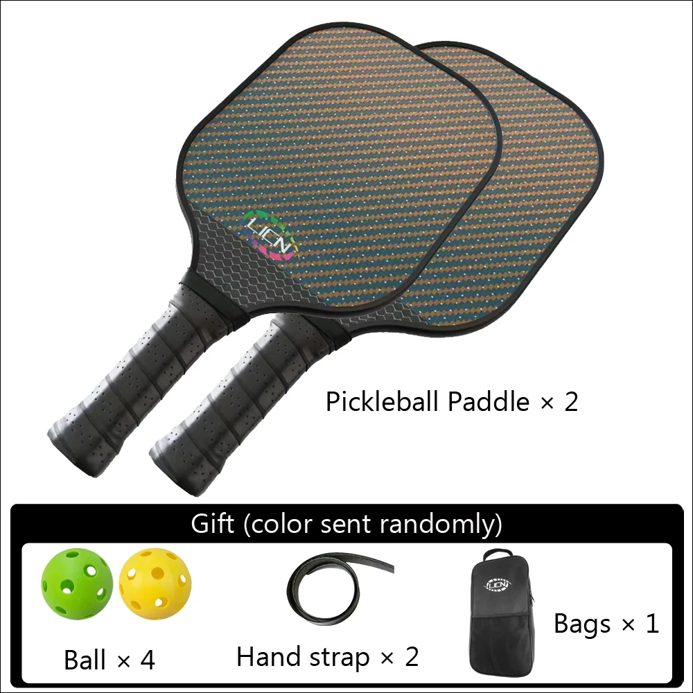 

LICN New Glass Fiber Sports Professional Outdoor Peak Racket Set with Ball Bag Pickleball Rackets for Beginner & Pros