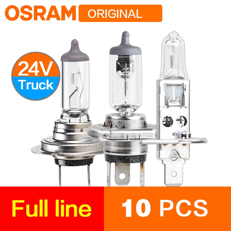 

24V Headlight Trucks Bus Osram Lamps Low beam High beam Fog original 10pcs H1 H4 H7 H3