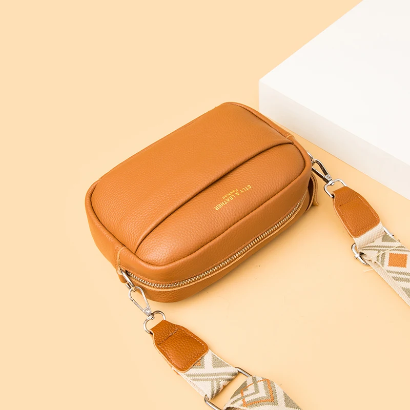 Crossbody Bag Women Shoulder Bag New Vintage Crossbody Cowhide Cell Phone Shoulder Bag Genuine Leather Messenger Bags Fashion Daily Use For Women Wallet HandBags