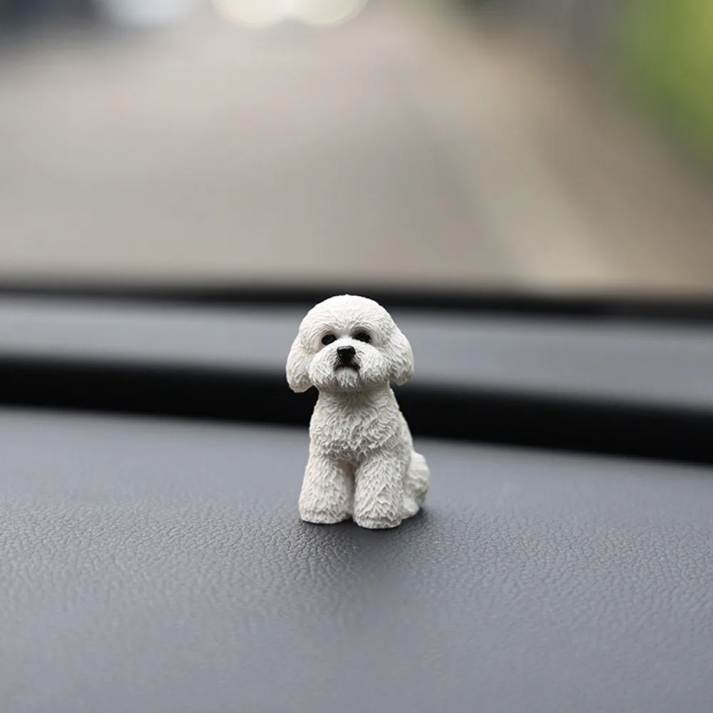 Miniature Resin Poodle Dog Figurine - Cute Puppy Ornament