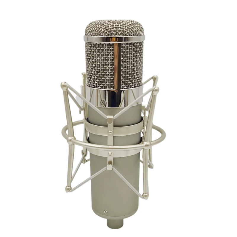 

New U47 DIY Studio Microphone Body Shell Case Silver Color Chrome Plated Basket with Metal Shock Mounting Mic Stand