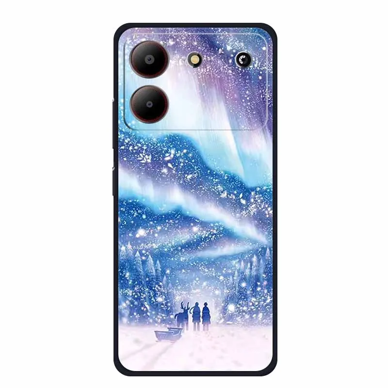 WXPPJ Cover per ZTE Blade A54 Custodia + [1 Pezzi] Pellicola Vetro Temperato, Nero Anti-Caduta Bumper Morbido Silicone TPU Protezione Case per ZTE