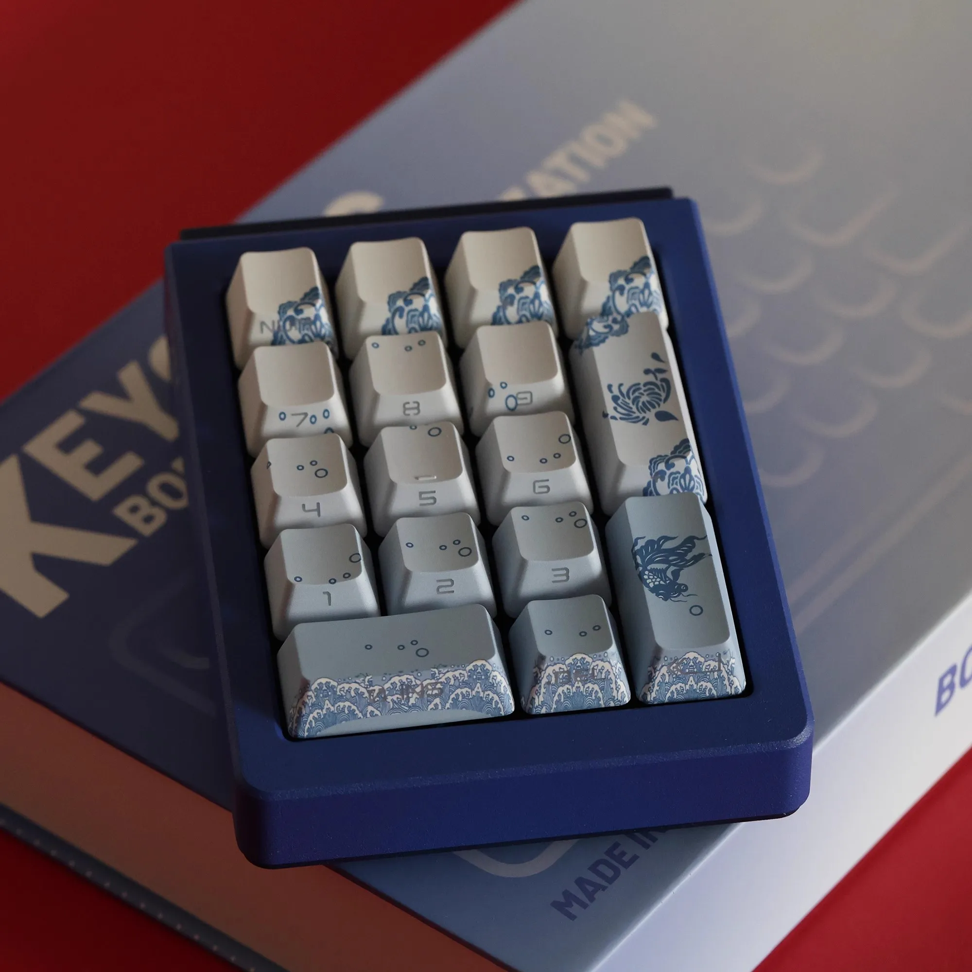 Keycaps de Porcelana Azul e Branca Keycap de Impressão Lateral Retroiluminado Gradiente Pbt Perfil Oem Teclado mx Switch 67 75 134 Teclas - Imagem 3