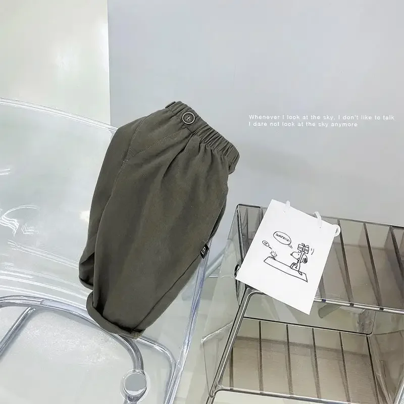 Boy's Pants & Capris Korean Loose Casual Pants for Kids Spring Autumn Solid Trousers Cotton Children Trousers