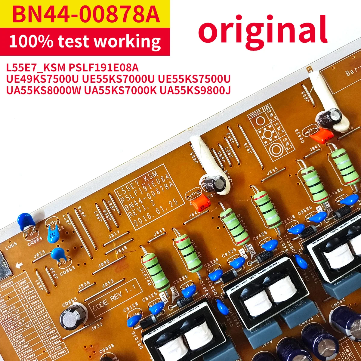 Scheda Di Alimentazione Funzionante Di Buon Test Bn44-00878A L55E7_Ksm Per Samsung Tv Muslima55Ks8800J Un55Ks8000 Muslimun55Ks8500