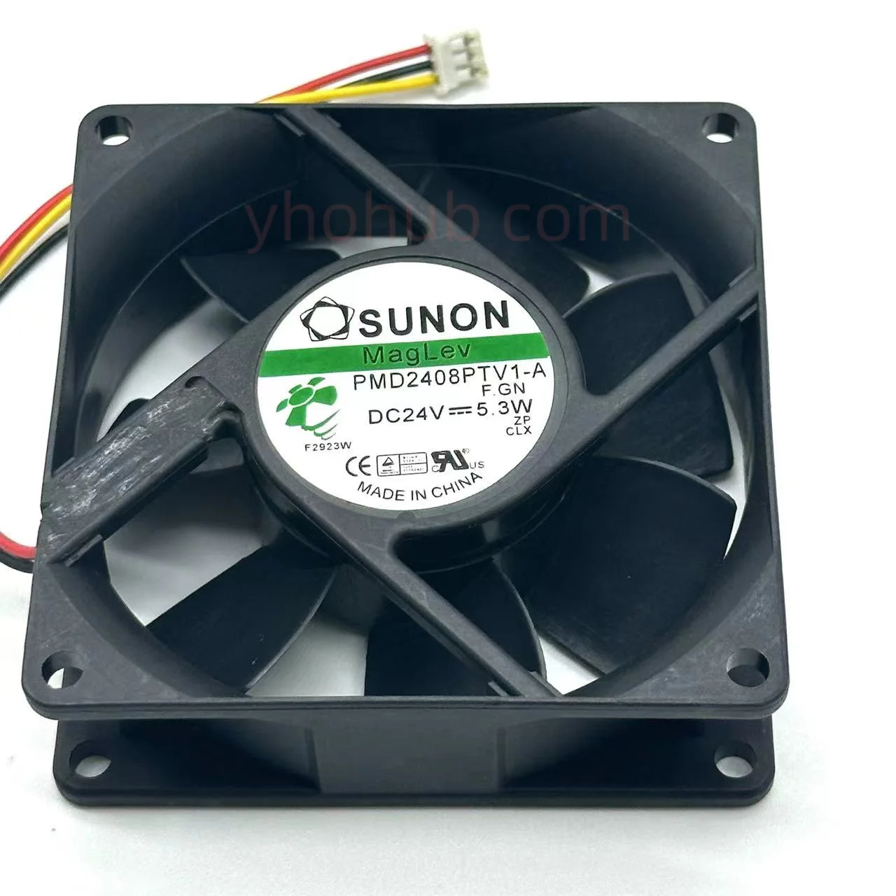 F.GN DC 24V 5.3W 80x80x25mm 3 fios
