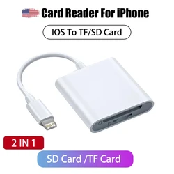 Universal Card Reader Adapter for Smartphones and Tablets - SD and TF Card Accessory for Enhanced Photo and Video Viewing (For iPhone 2in1)