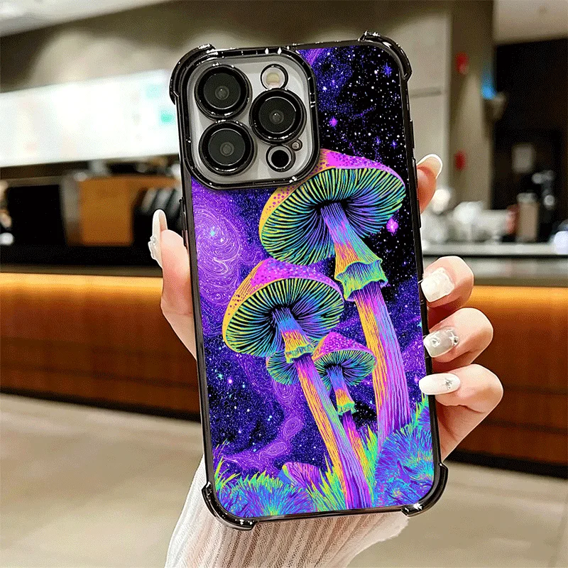 Psychedelic Mushroom Plating Anti-Fall Soft Phone Case