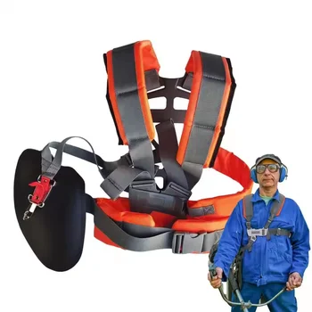 Cintura per imbracatura Tosaerba Doppia tracolla Comfort Risparmio di manodopera Cintura imbottita per decespugliatore Trimmer Potatore da giardino