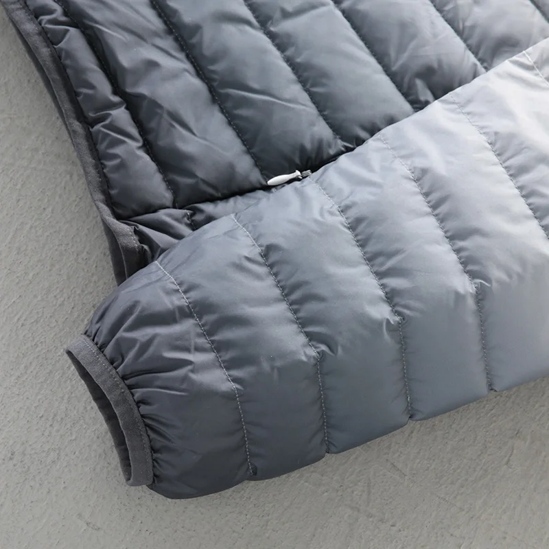 Top Grade Gradient Color Men's Hooded Puffer Jackets New Winter 90% White Duck Down Men Ultra Lightweight Warm Down Coats