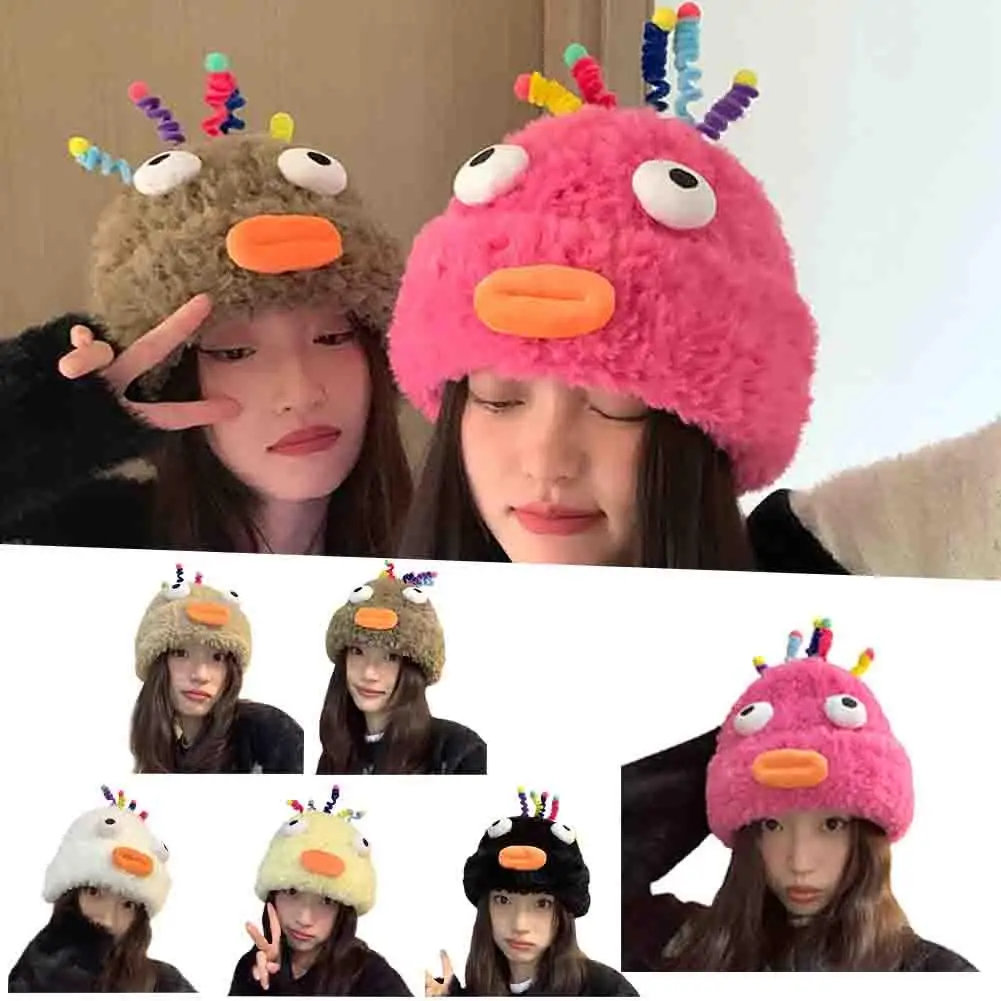 

Japanese Designer Joint Funny Wool Beanie Hat Autumn Little Knitted Hat Winter Parent-child V6Z5