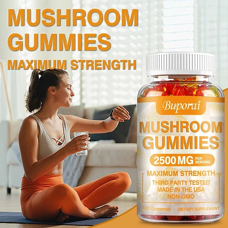 Mushroom Gummies Enhance Brain Memory Concentration Improve Immunity Relieve Stress