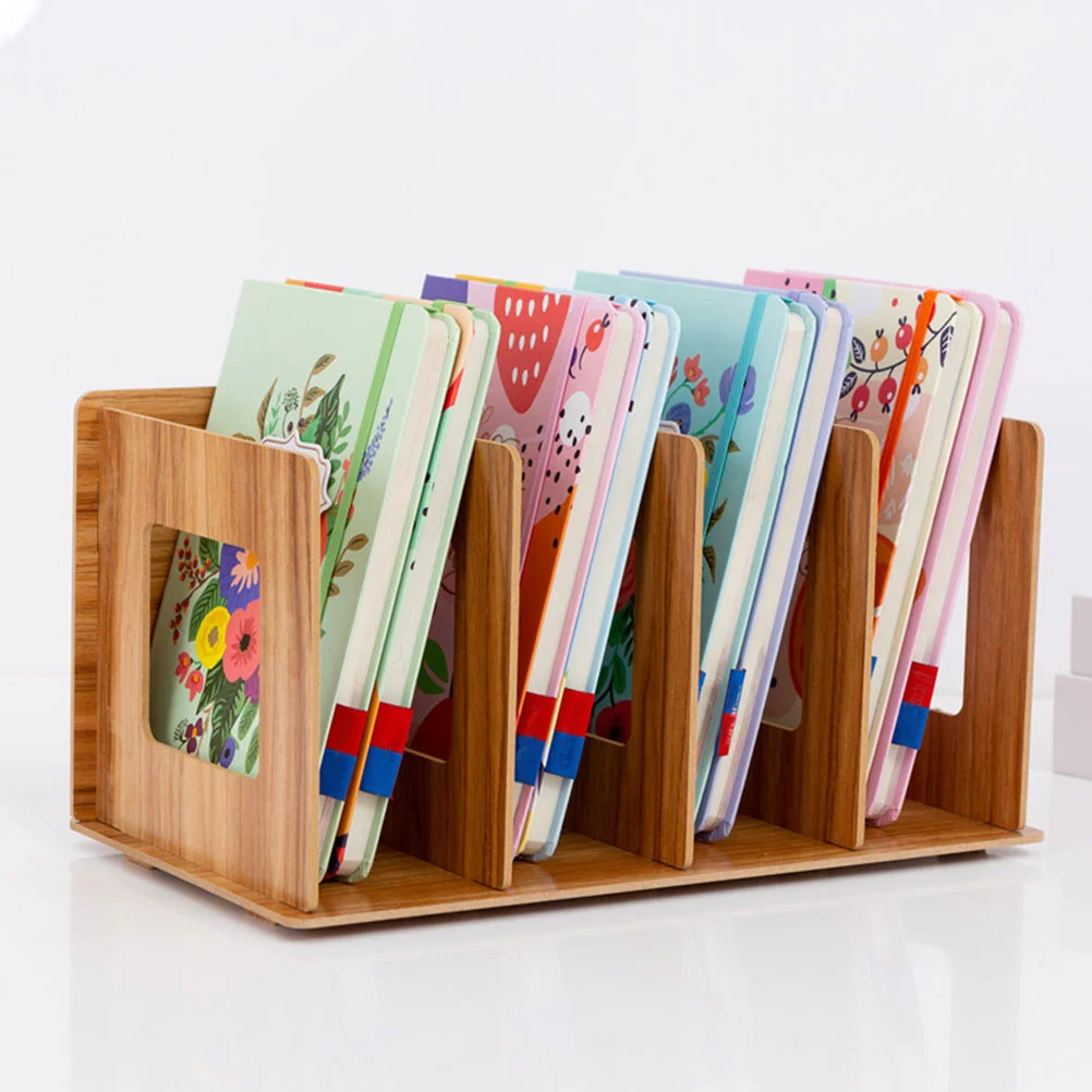 Vinyl Record Rack CD Container Table Top Bookshelf Simple Office Supply Desktop Storage Organizer Files Student