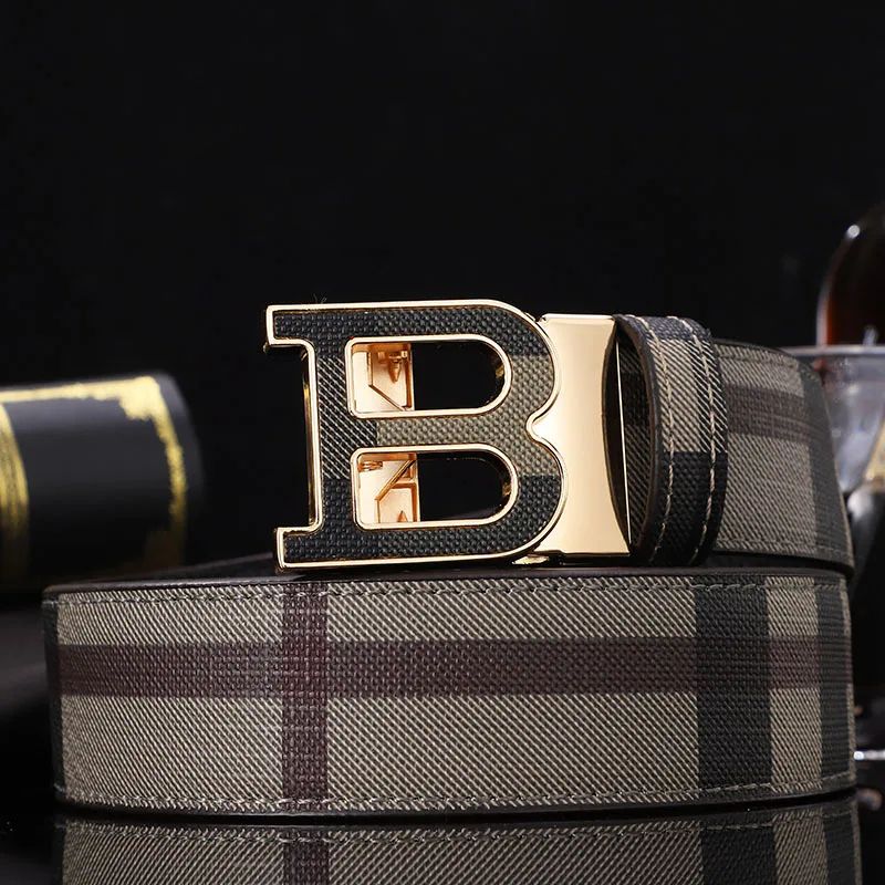 

High Quality Automatic B Buckle Belts Cummerbunds cinturon hombre Men Belt Male Genuine Leather Strap Belts For Women
