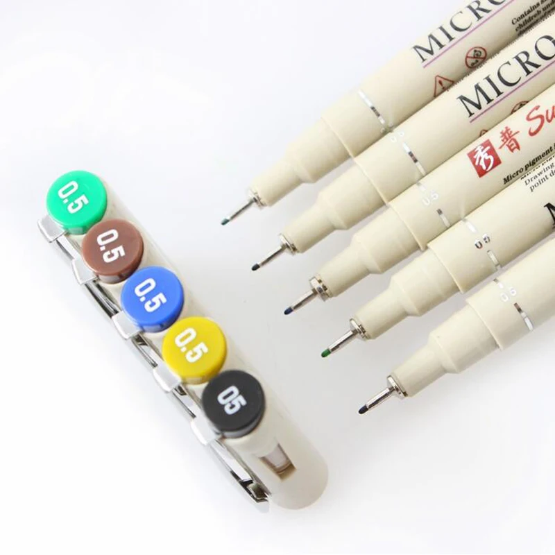 12 Colors PRO Pigma Micron Pen Set colored pens drawing pen Waterproof Finecolour Needles Liner Pens Drawing Lines Colour Pen Dessin tombow Art Supplies