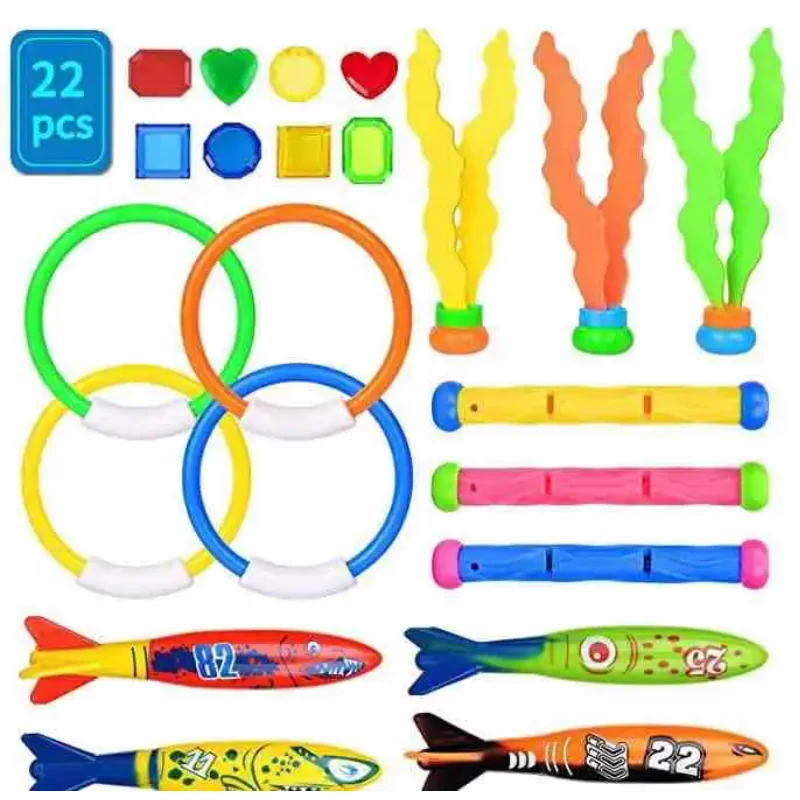 Swimming Diving Toys Children's Fish Dolphin Buoy Pool Treasure Hunt Diving Torpedo Rocket Water Diamond Kids Water Game Toys 5