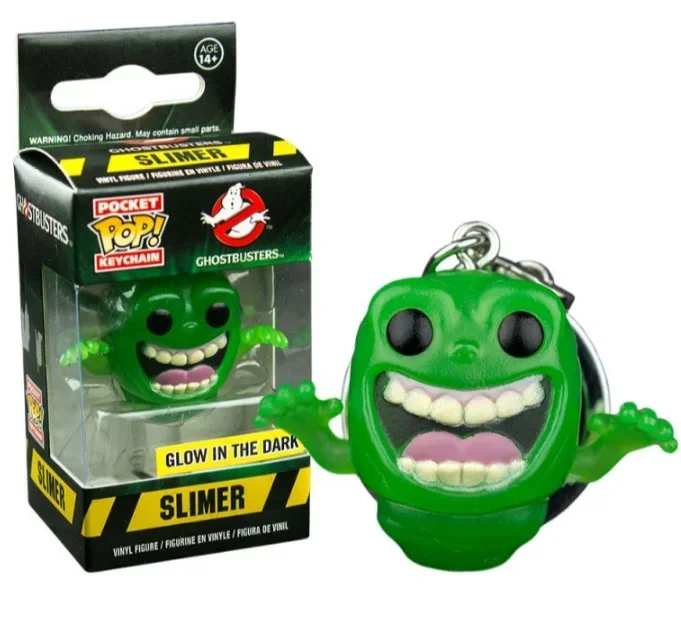 thumbnail image 1 of 2025 Llavero de bolsillo Funko Pocket MOVIES Ghostbusters Stay Puft Marshmallow Man Slimer, juguete de 4 cm, figuras de vinilo de PVC, llavero de bolsillo Pop, 1 of 4