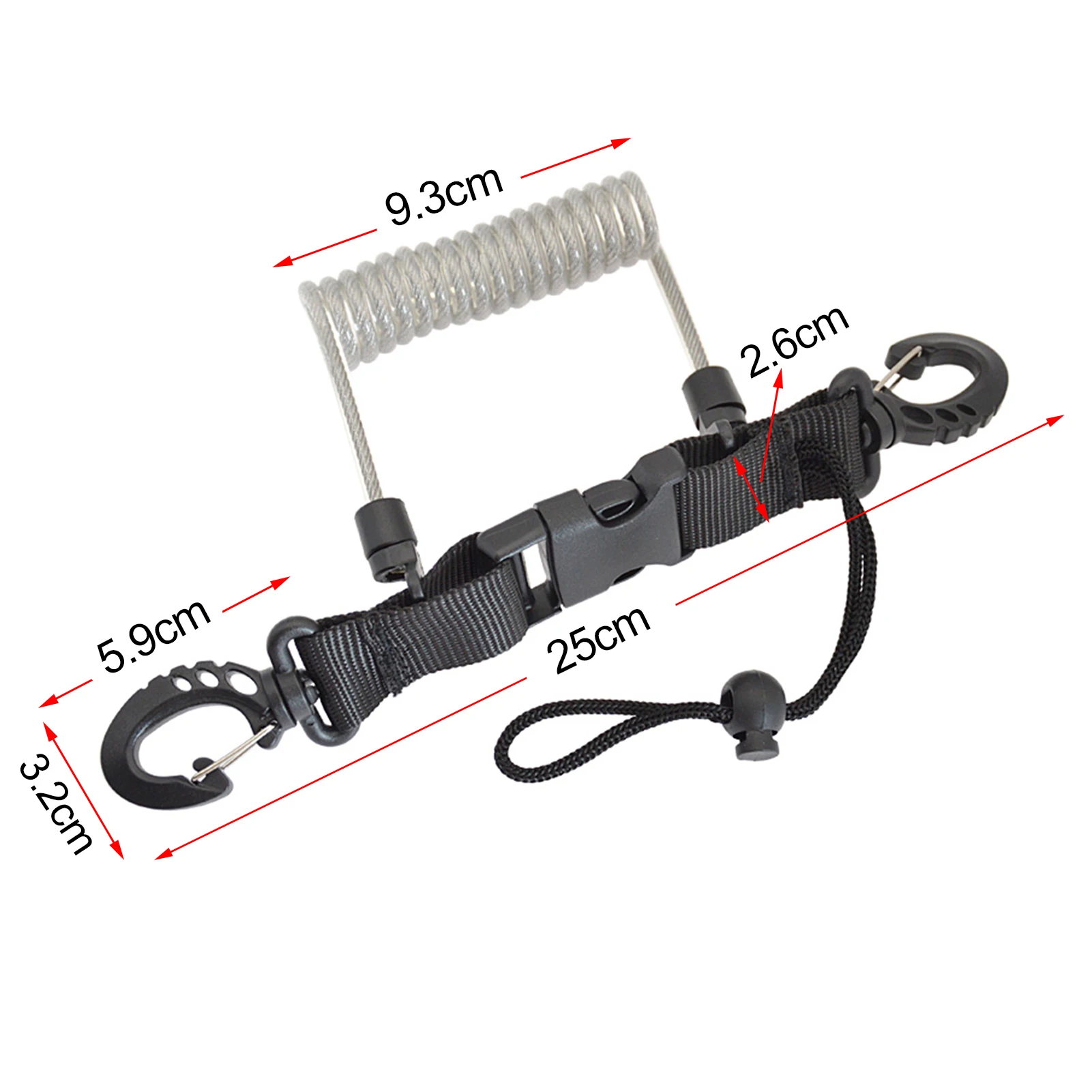 Spiral Coil Cable Anti-lost Camera Flashlights Safety Leash for Diving Snorkelling Surfing Kayaking camera cable leash