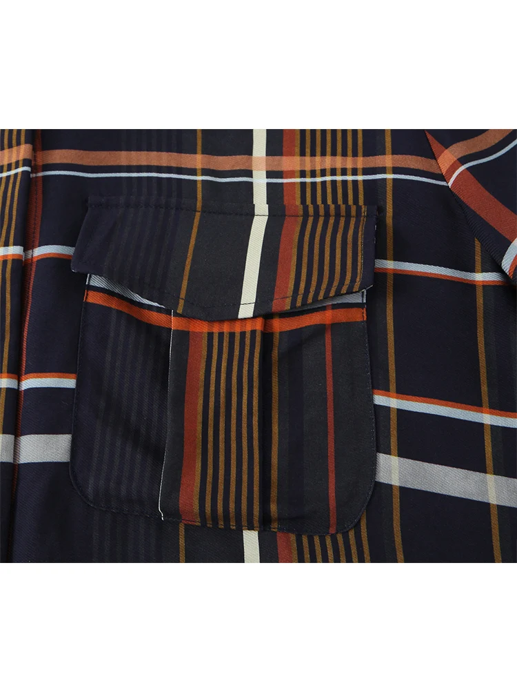 Women Casual Plaid Shirt Pant Suit Fashion Full Sleeve Single Breasted Shirt High Waist Wide Leg Trousers 2025 New Lady Outfit