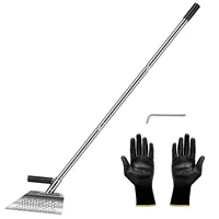 Beach Sand Scoop Shovel Stainless Steel Long Handle Sand Scoop Gloves Manual Sand Sifter Shovel for Underwater Treasure Hunting 1