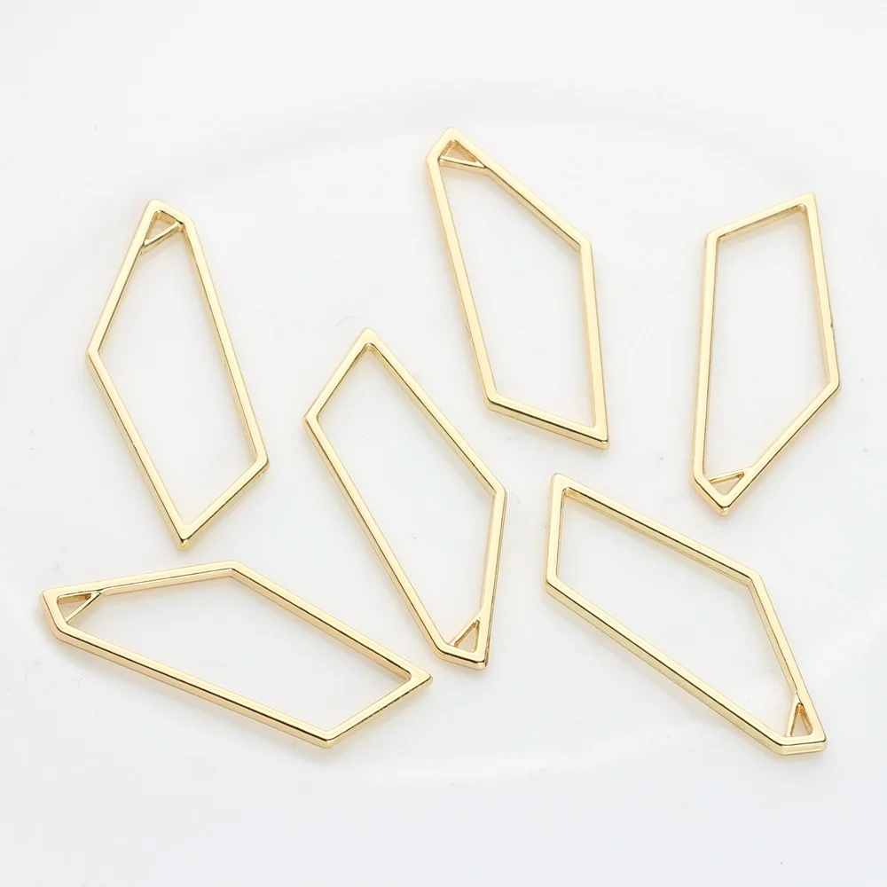 

10pcs Handmade Hollow Earrings Pendants Irregular Pendant Charms Pendant Base Connectors for Diy Jewelry Making Supplies
