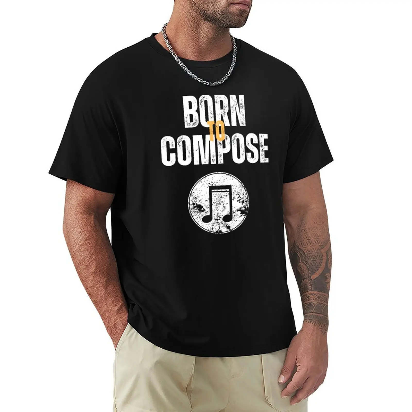Born to compose T-Shirt graphics animal prinfor boys customizeds anime clothes t shirt for men