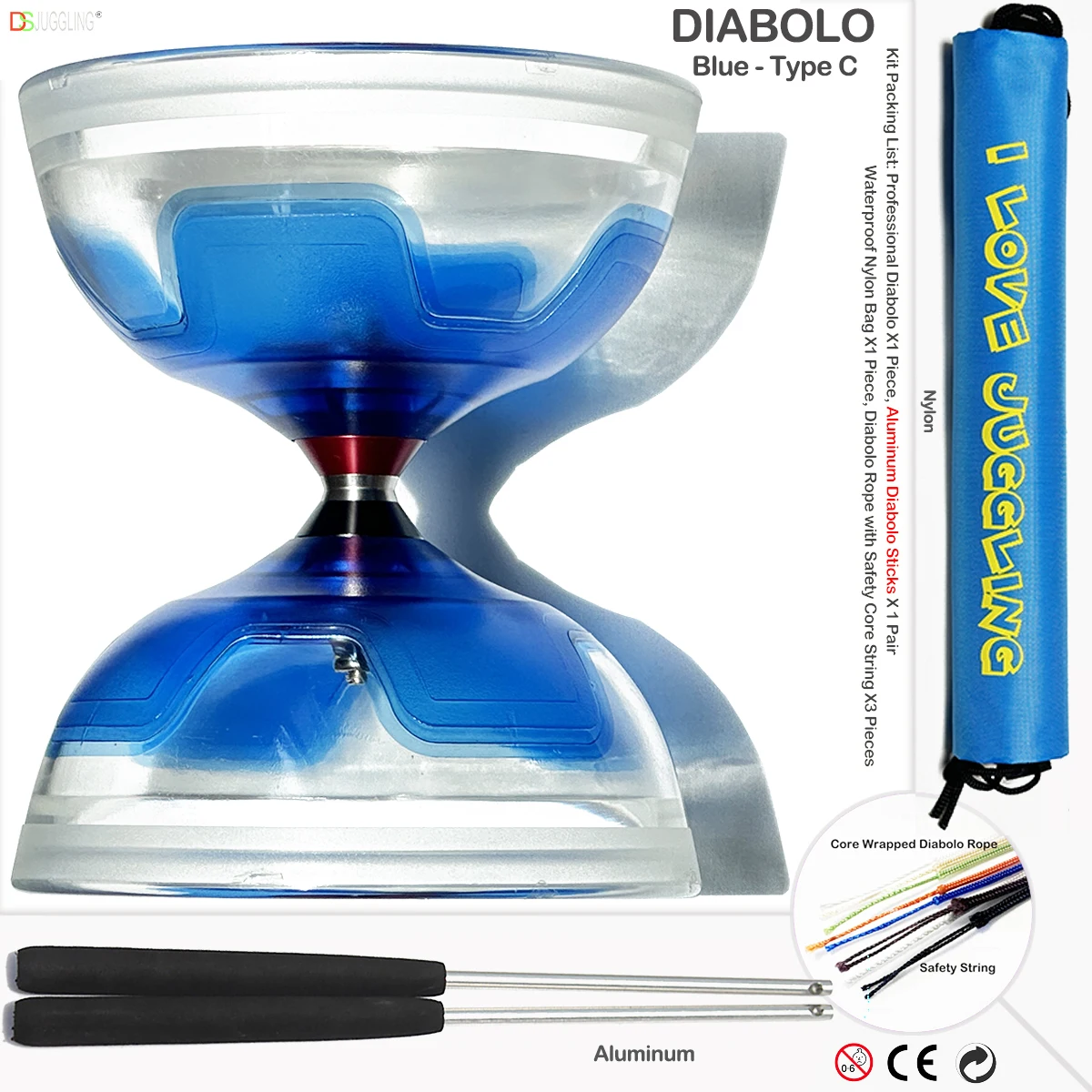 DSHXL Flower Shaped Diabolos 3 Bearing Professional Performance Fitness Entertainment and Pull the Bell