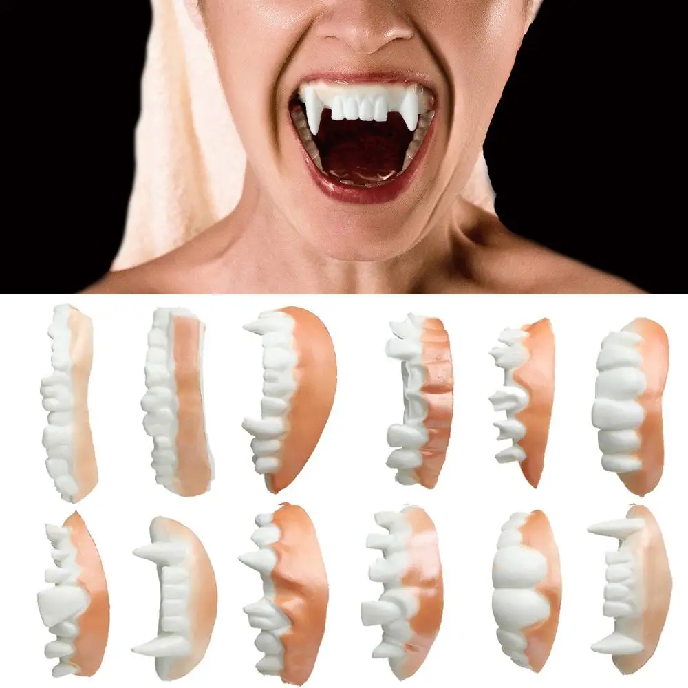 12Pcs Funny Creative Halloween Decoration Party Bags Tooth Toy Rotten Teeth Horror Toys