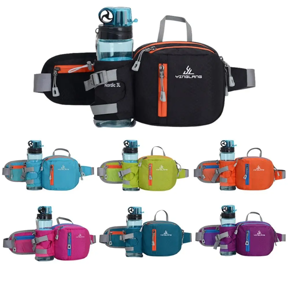 

Nylon Running Bag Gym Sport Fitness Water Bottle Pouch Lightweight Fanny Waist Pack Riding Cycling Phone Pocket Outdoor Marathon