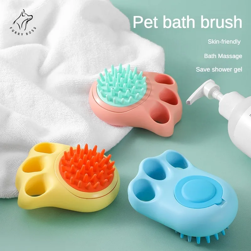 

Portable Pet Shampoo Massager Bath Brush Bathroom Dog Washing Dispenser Grooming Shower Comb Soft Cat Claw Cleaning Tools