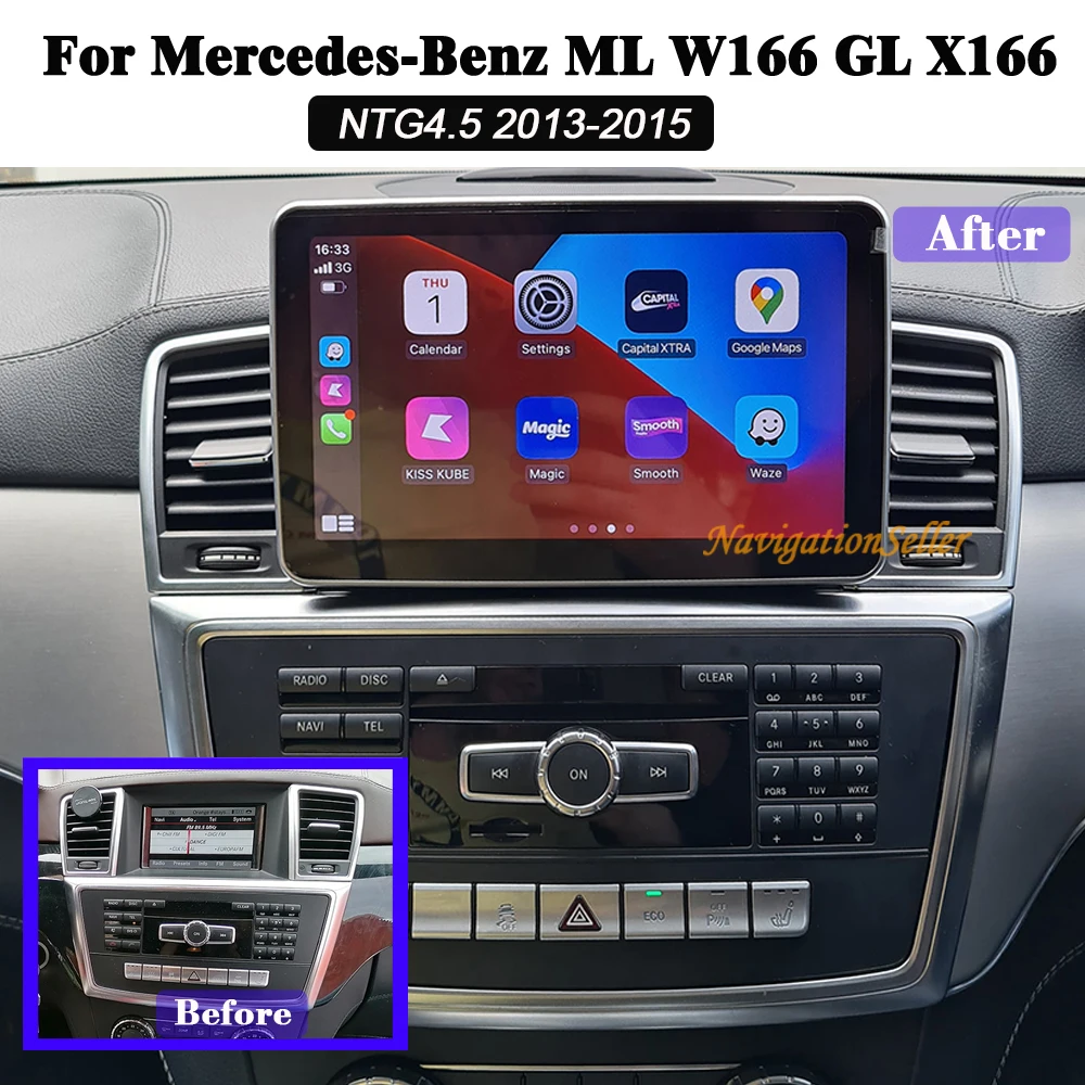 

VIGOHI CarPlay For ML W166 GL X166 ML350 GL350 GL400 2012-2015 Android Radio Navigation Multimedia Head Unit Autoradio Screen