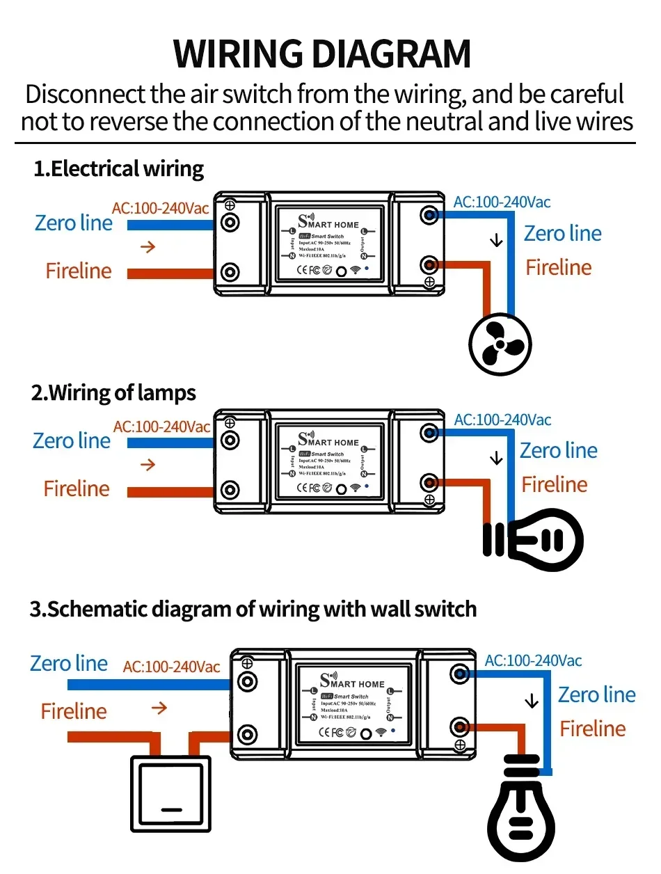 Description Picture 3 of itemTuya WiFi Smart Switch APP Wireless Controller Universal Breaker Timer Smart Life Work with LED Light Switch Alexa Accessories
