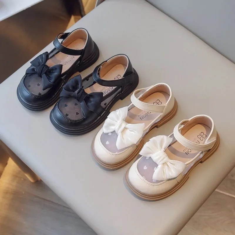 Girls Princess Shoes for Party Wedding Children Love Breatheable Lace Mesh Princess Shoes with Bow-knot Kids Performance Shoes 2
