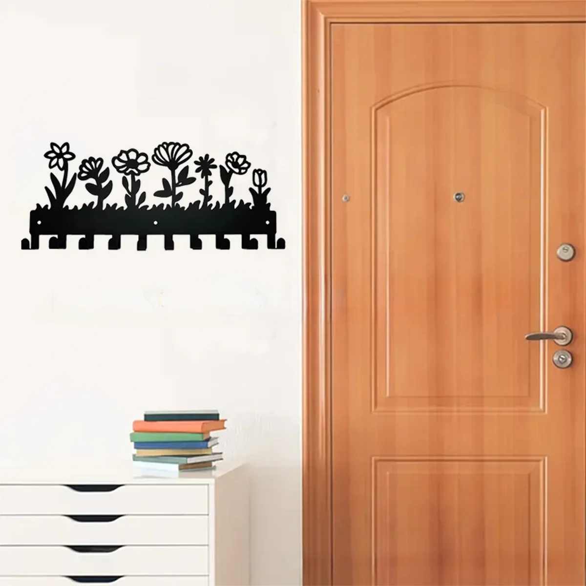 

Flower Design Key Holder Metal Wall Mounted Rack Hook Wall Hanging Storage Rack Coat Rack Key Hanger Umbrella Holder