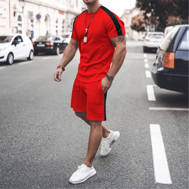 Moda Conjuntos De Hombre De Verano El Nuevo Ropa Hombre Color Sólidocamiseta Gym Hombre Pantalones Cortos + Mangas Cortas Chandals Hombre Conjuntos De Hombre Verano Harajuku Ropa De | -