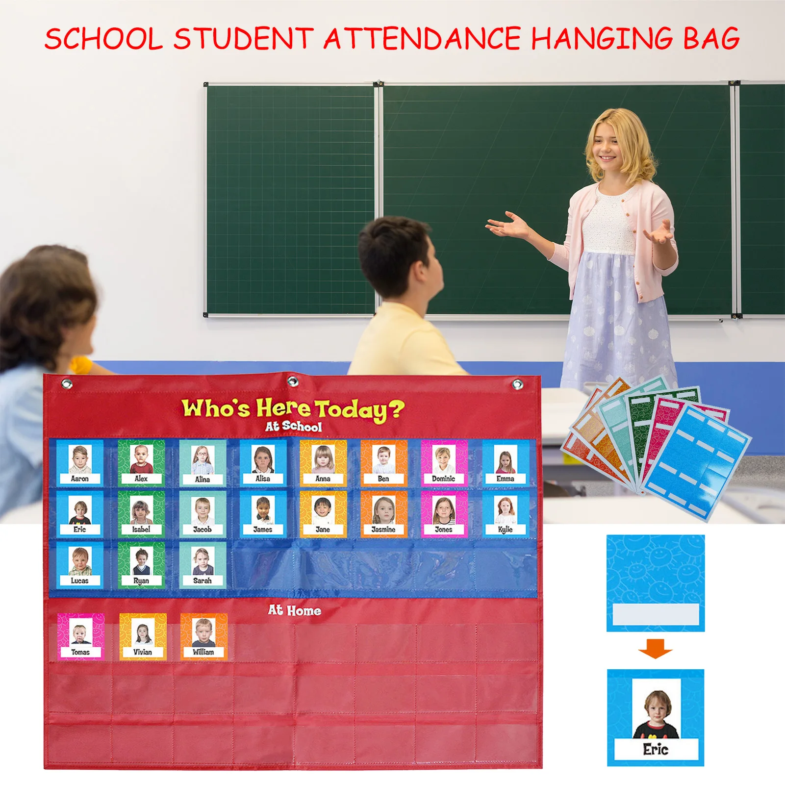 Attendance Wall Hanging Chart Convenient to Use Educational Environments Tool Suitable for Kindergarten Preschool