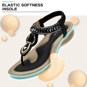 Womens T-Strap Flip Flop Thong Sandals Beach Shoes for Women Comfortable Summer Dressy Flat Sandals 2