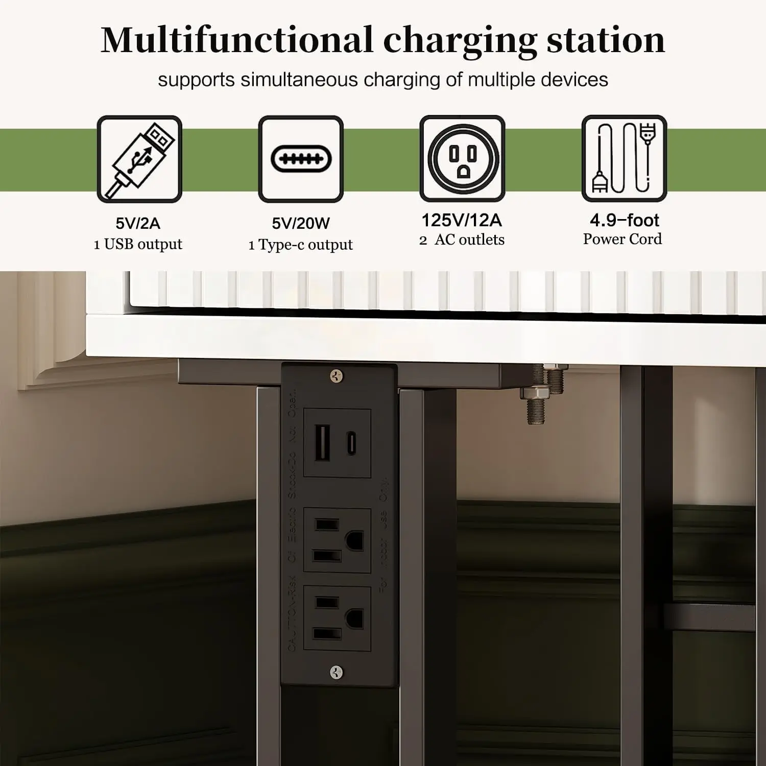 Large Vanity Desk with 3 Color Touch Screen Dimming Mirror, Vanity Desk with Charging Station, Modern Retractable Makeup Dressin