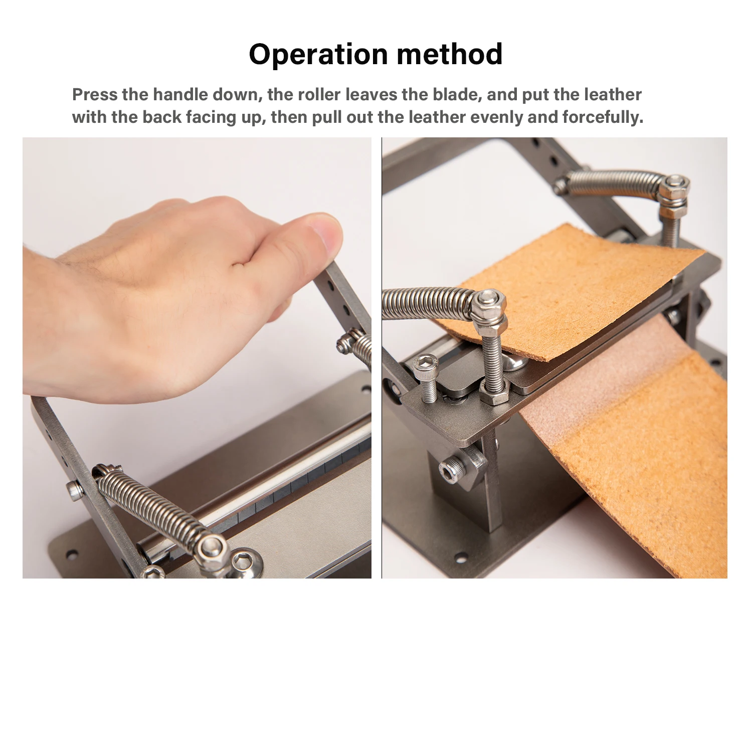 Stainless Steel Leather Splitter Machine DIY Manual Cutting Peeler Strip Belt leather skiving tool 10 Blade 100MM*18MM leather strip cutter tool