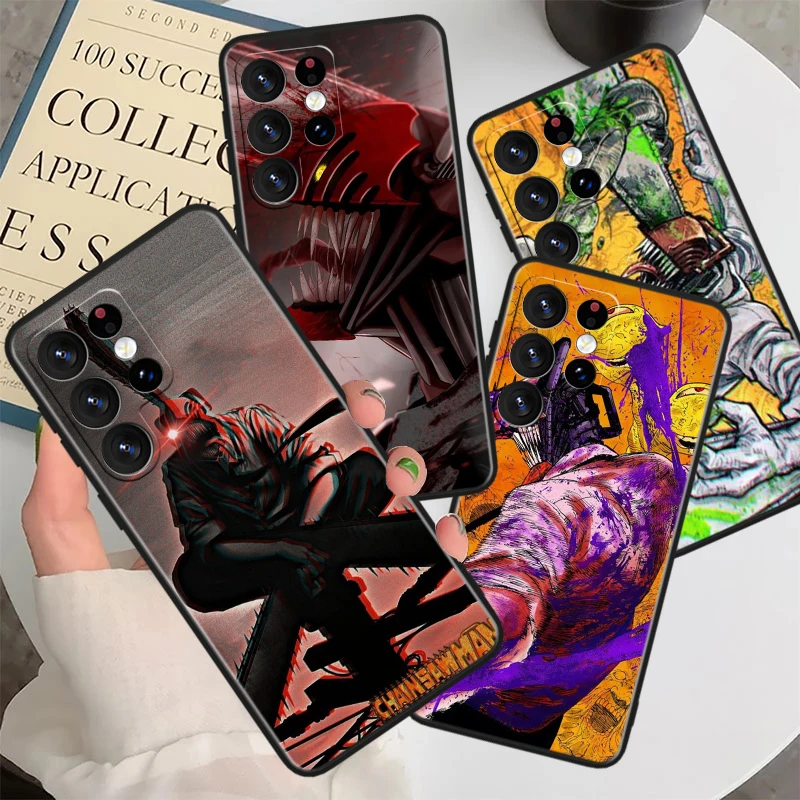 

Chainsaw Man Anime For Samsung Galaxy S23 S22 S21 S20 FE S10 S10e S9 S8 Ultra Plus Lite Black Soft Cover Phone Case