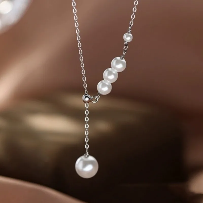 Vintage Imitation Pearl Tassel Pendant Necklace for Women Personality Trendy Party Jewelry Accessories Birthday Gifts