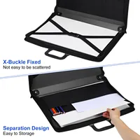 Art Portfolio Case with Zipper Portfolio Storage Bag Folder Artist Carrying Case PP Material for Artwork Poster Painting Board 3
