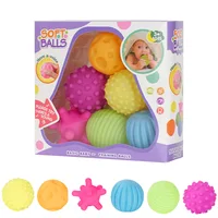 6 Pcs Baby Water Amusement Toys Children Hand Touch Sensory Balls Pool Toys Infant Grip Sound Ball Pinchable And Chewable 1