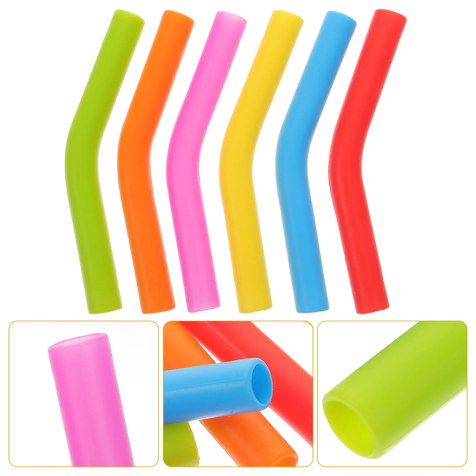 

24pcs Silicone Straw Tips Stainless Steel Straws Cover Drinking Straw Tip Cover