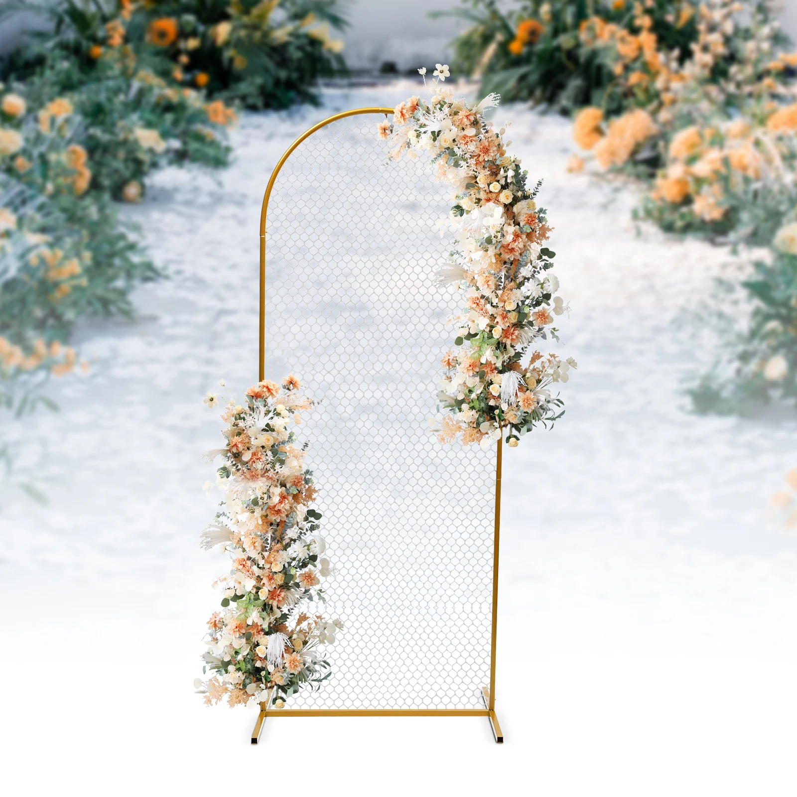 

Wedding Bracket White/Gold Mesh Wall Stand Arc Backdrop Iron Arch Event Party Props DIY Decoration Birthday Metal Flower Frame