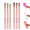 Pink Handle Acrylic Nail Brush Size 16/18/22 mm Acrylic Application Nail Brushes Pen Professional Powder Extension Carving 2